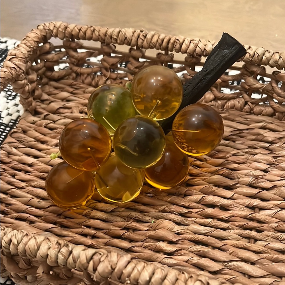 Amber and Green Glass Grape Cluster